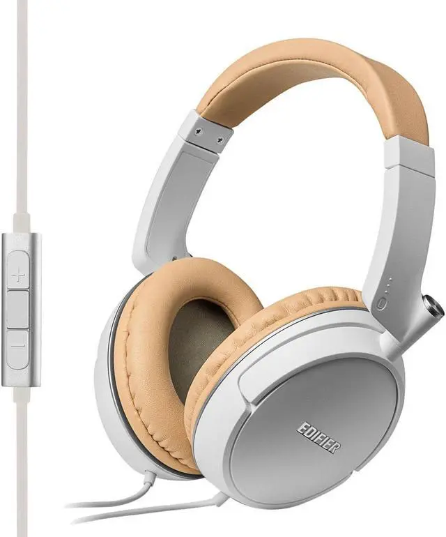 Alt view image 7 of 15 - Edifier P841 Comfortable Noise Isolating Over-Ear Headphones With Microphone And Volume Controls - White
