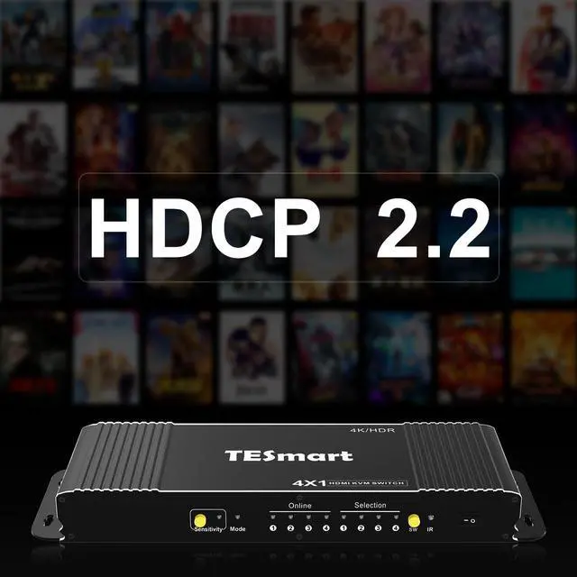 Alt view image 4 of 7 - TESmart HDMI KVM Switch 4 Port 4K@60Hz Ultra HD 4x1 HDMI KVM Switcher with 2 Pcs 5ft KVM Cables Supports USB 2.0 Devices, Mechanical and Multimedia Keyboard and Mouse Pass Through Control up to 4 PCs