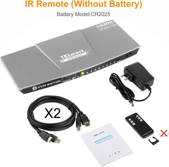 Alt view image 6 of 6 - TESmart HDMI KVM Switch 4 ports 4 in 1 out  , support 4k 3840*2160@60Hz 4:4:4  Support HDR 10 and Dolby Vision ,Complaint with HDCP 2.2, With USB2.0 and audio output interface