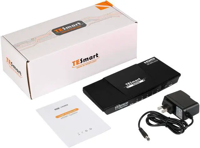 Alt view image 7 of 7 - 4K HDMI Splitter 1 in 4 Out, TESmart HDMI Splitter 1x4 Support 4K@60hz, HDR10, HDCP 2.2, CEC, Compatible with Fire Stick, Apple TV, Xbox, PS4, PS3, Roku Blu-Ray Player