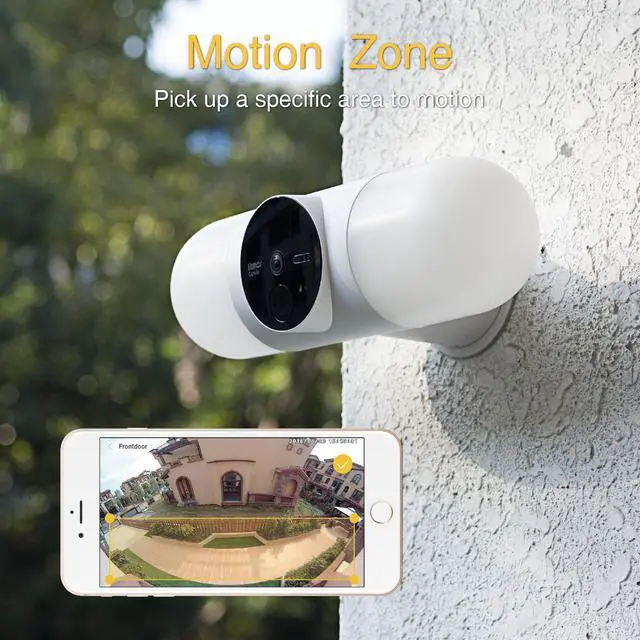 Alt view image 6 of 7 - Litmor Home Security Floodlight Camera, Motion-Activated Floodlight with Two-Way Talk and Siren Alarm, 180° Camera View, 2K resolution, Color Night Vision, White