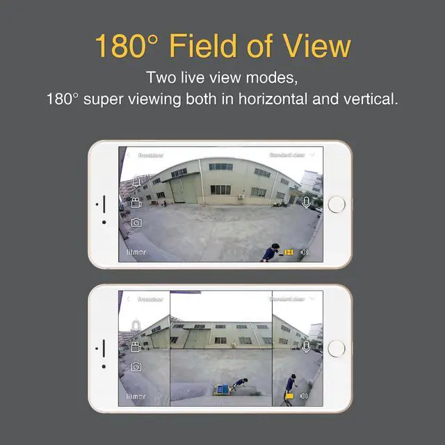 Alt view image 4 of 7 - Litmor Home Security Floodlight Camera, Motion-Activated Floodlight with Two-Way Talk and Siren Alarm, 180° Camera View, 2K resolution, Color Night Vision, White