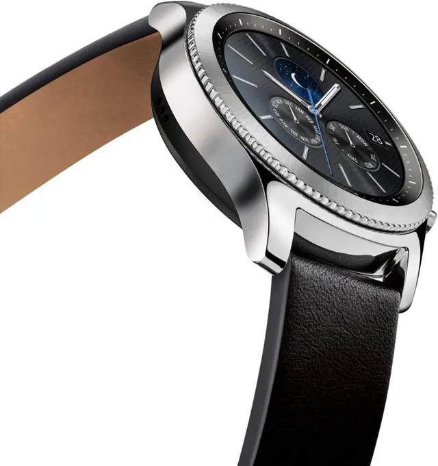 Alt view image 3 of 6 - Samsung - Gear S3 Classic -  Bluetooth Smartwatch 46mm Stainless Steel - Verizon - Silver with Black Band - Great Condition - 90 Day Warranty