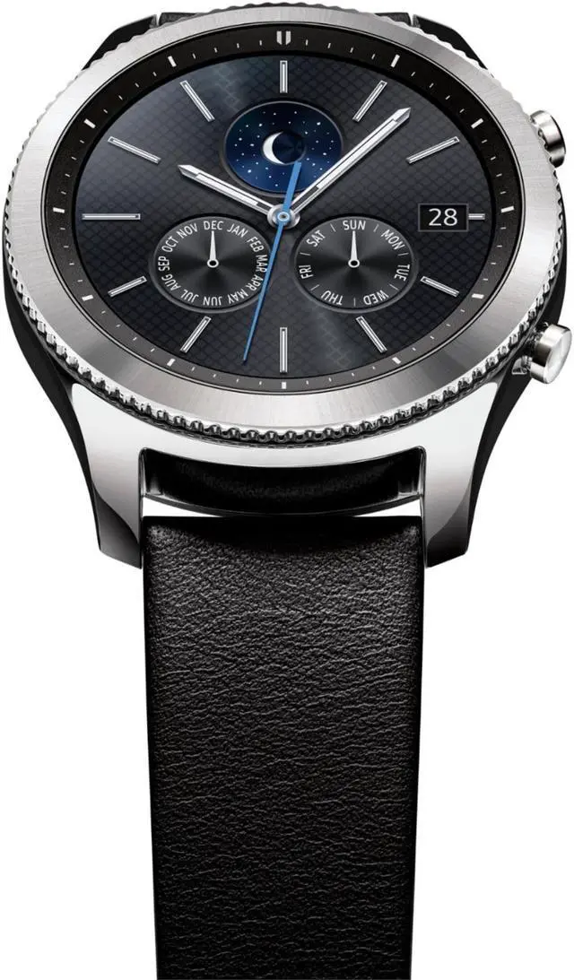Alt view image 4 of 6 - Samsung - Gear S3 Classic -  Bluetooth Smartwatch 46mm Stainless Steel - Verizon - Silver with Black Band - Great Condition - 90 Day Warranty