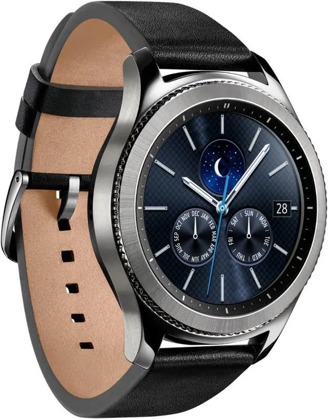 Alt view image 5 of 6 - Samsung - Gear S3 Classic -  Bluetooth Smartwatch 46mm Stainless Steel - Verizon - Silver with Black Band - Great Condition - 90 Day Warranty