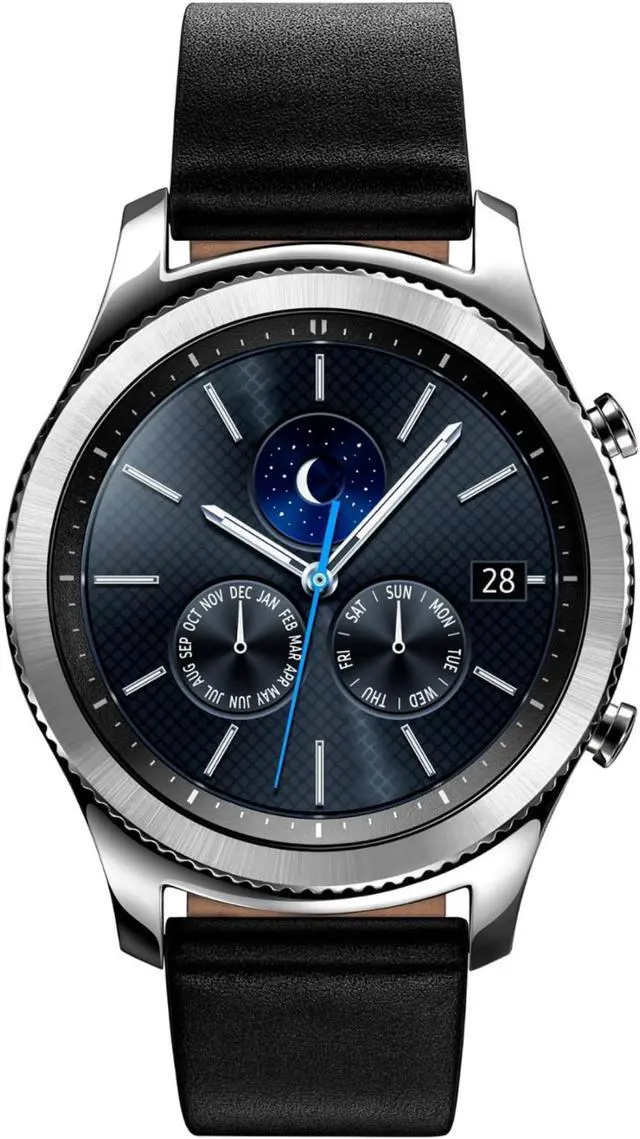 Alt view image 6 of 6 - Samsung - Gear S3 Classic -  Bluetooth Smartwatch 46mm Stainless Steel - Verizon - Silver with Black Band - Great Condition - 90 Day Warranty