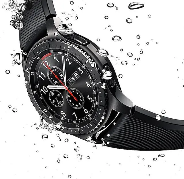 Alt view image 3 of 6 - Samsung - Gear S3 Frontier - Bluetooth Smartwatch 46mm Silicone Band - Verizon - Black with Pink Band - Good Condition - 90 Day Warranty