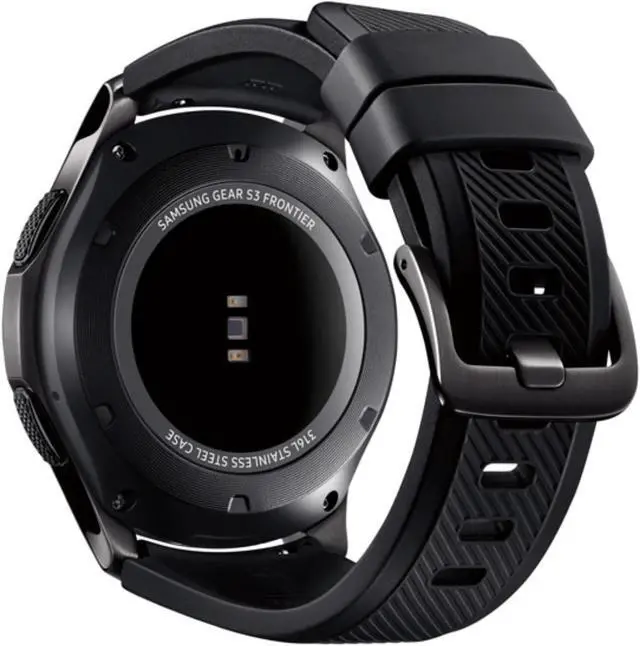 Alt view image 4 of 6 - Samsung - Gear S3 Frontier - Bluetooth Smartwatch 46mm Silicone Band - Verizon - Black with Pink Band - Good Condition - 90 Day Warranty