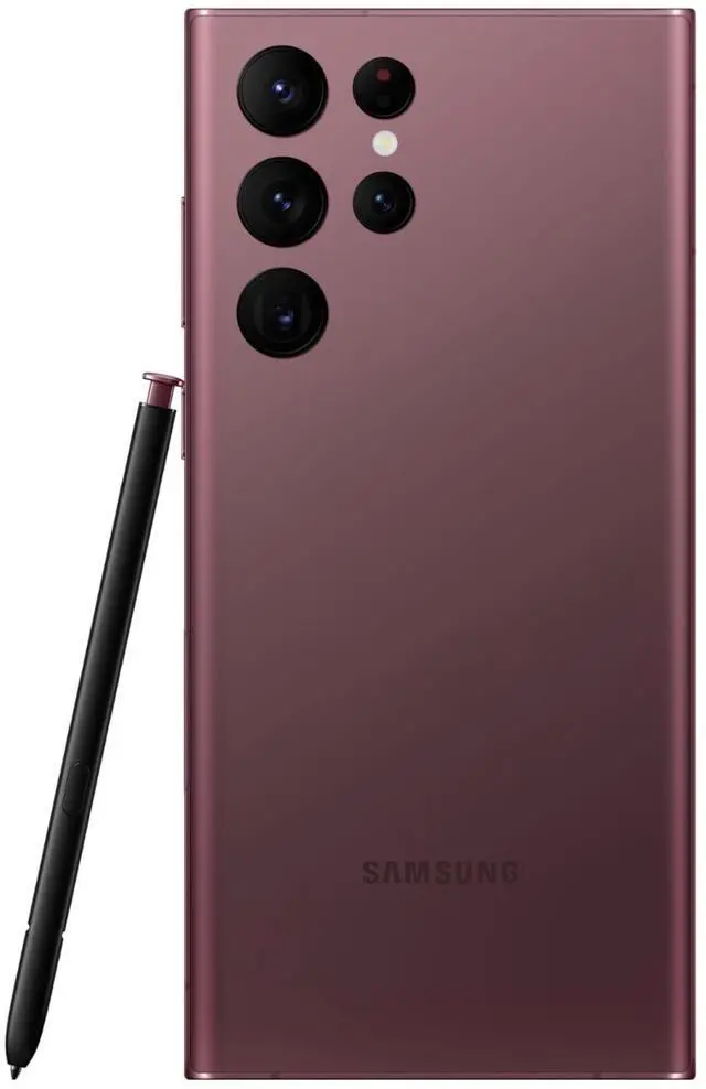 Alt view image 5 of 5 - Samsung Galaxy S22 Ultra 5G - 128 GB - US Cellular Only - Burgundy  - Good Condition - 90 Day Warranty