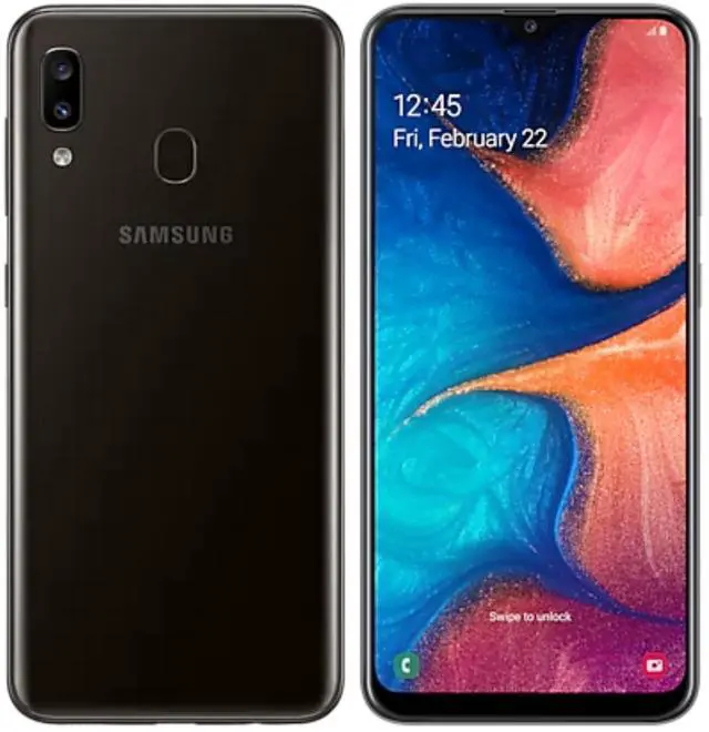 Main image of Samsung Galaxy A20 - 32 GB - Black - GSM CDMA Factory Unlocked - Good Condition - 90 Day Warranty