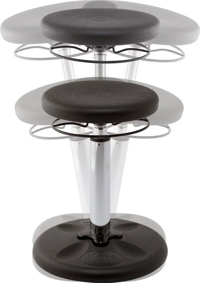 Alt view image 3 of 10 - Kore Adjustable Height Wobble Chair, Active Sitting for Children, Kids, Teens: Better Than a Balance Ball, Flexible Classroom Seating, Adjusts from 16.5 to 24", Black