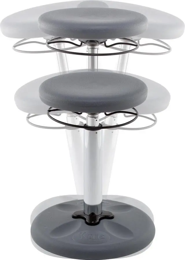 Main image of Kore Adjustable Height Wobble Chair, Active Sitting for Children, Kids, Teens: Better Than a Balance Ball, Flexible Classroom Seating, Adjusts from 16.5 to 24", Dark Grey