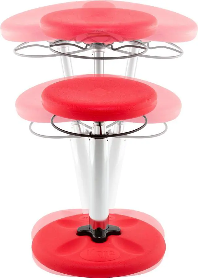Alt view image 3 of 12 - Kore Adjustable Height Wobble Chair, Active Sitting for Children, Kids, Teens: Better Than a Balance Ball, Flexible Classroom Seating, Adjusts from 16.5 to 24", Red