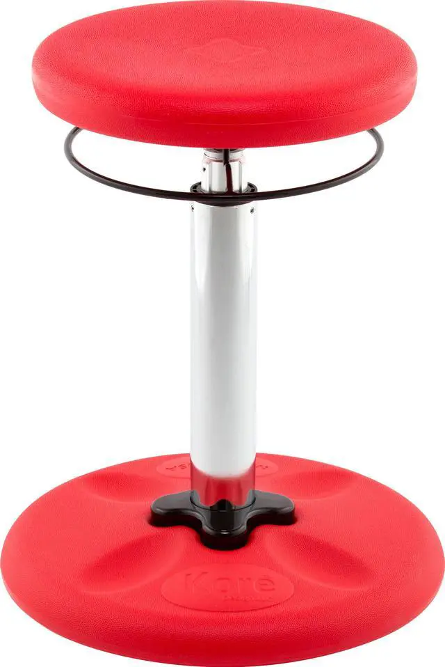 Main image of Kore Adjustable Height Wobble Chair, Active Sitting for Children, Kids, Teens: Better Than a Balance Ball, Flexible Classroom Seating, Adjusts from 16.5 to 24", Red
