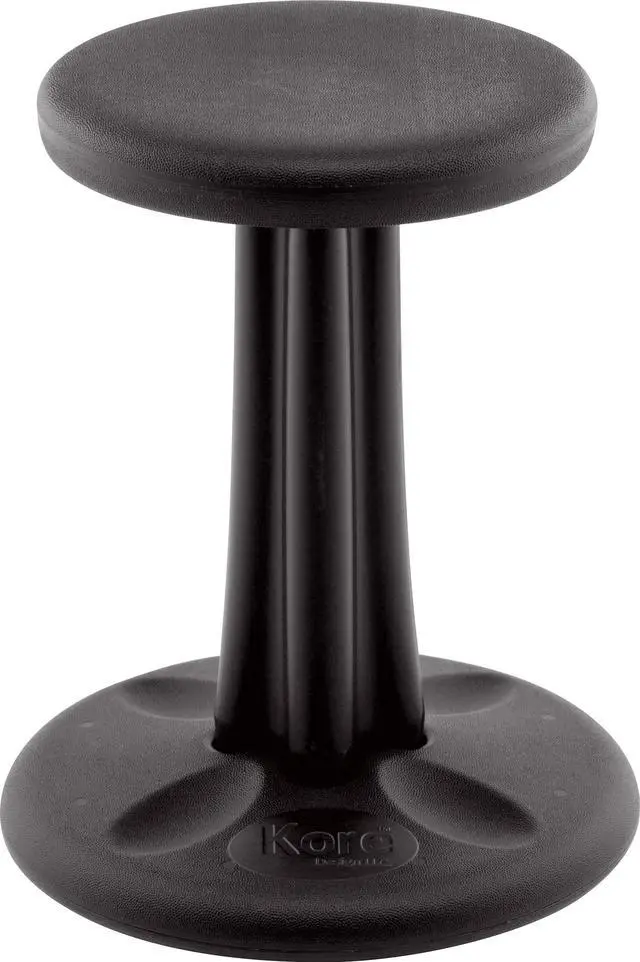 Main image of Kore Wobble Chair - Age 8-9, Grade 3-4, Black (16in) - Flexible Seating Stool for Classroom, Elementary School, ADD/ADHD - Made in USA
