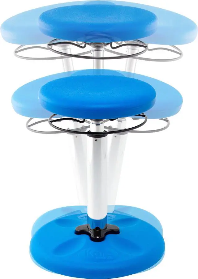 Alt view image 3 of 11 - Kore Adjustable Height Wobble Chair, Active Sitting for Children, Kids, Teens: Better Than a Balance Ball, Flexible Classroom Seating, Adjusts from 16.5 to 24", Blue