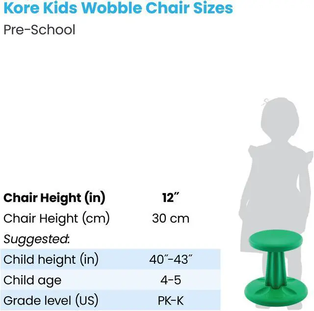 Alt view image 5 of 11 - Kore Wobble Chair - Age 4-5 yrs, Grey (12in) Flexible Seating Stool for Classroom, Preschool, Kindergarten & Elementary School - Made in the USA