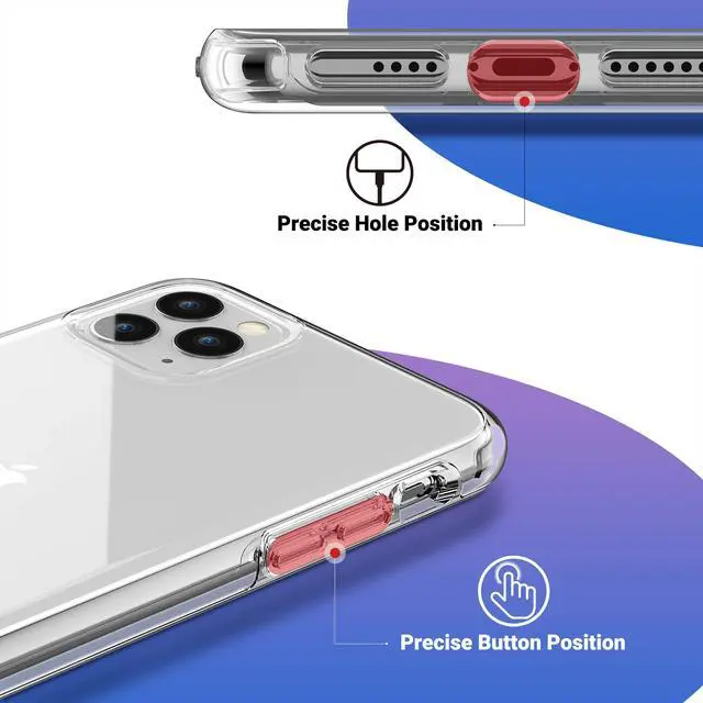 Alt view image 5 of 7 - iPhone 11 Pro Max Case, Ultra Clear Hybrid Protective Case Slim Fit Transparent Anti-Scratch Shock Absorption Cover Designed Phone Case for iPhone Pro Max 6.5 ''(2019), HD Clear