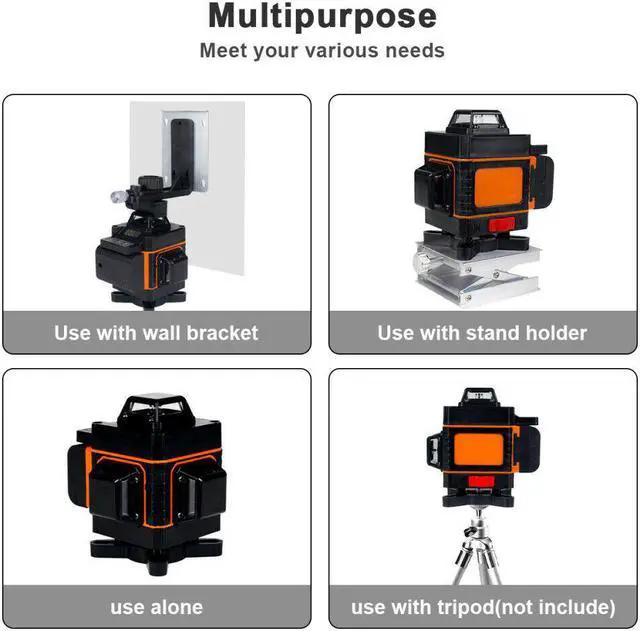 Alt view image 4 of 6 - 16 Lines Green Laser Level Self Leveling 4D 360° Rotary Cross Measure Tool Kit