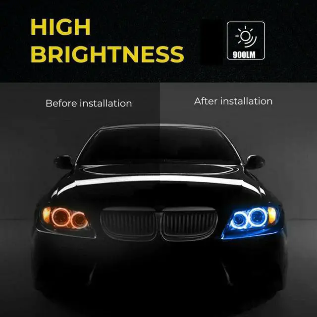 Alt view image 4 of 6 - 2 X Angel Eye LED Headlight Marker Halo Ring Light Bulb Part Set For  E90 E91