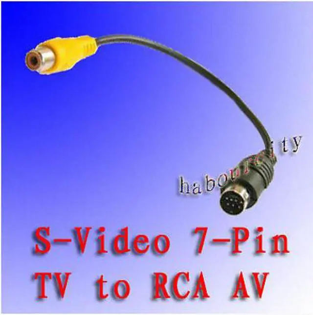 Main image of 7 PIN S-VIDEO svideo male To AV /TV / RCA Female Cable Adapter Converter NEW