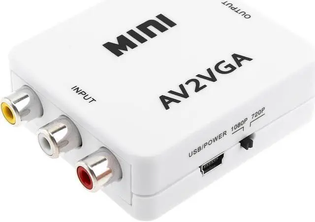 Alt view image 4 of 7 - Portable AV to VGA Video Converter with 1080P Conversion Head Support AV Enaled Devices to VGA Enaled Devices