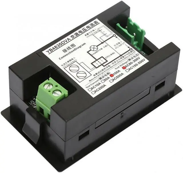 Alt view image 3 of 7 - YB4835DVA Digital AC 0~100A Ampere Meter Voltmeter 80~300V Dual Meter