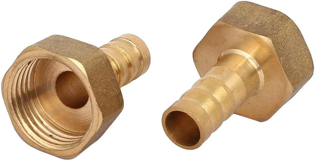 Main image of G1/2 Female Thread 10mm Dia Barbed End Brass Hose Barb Fittings Jointers 2pcs