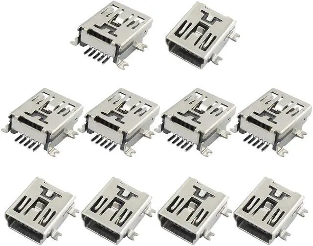 Main image of Unique Bargains Mini USB Female 5 Pin Solder Socket Converter Adapter 10 Pcs