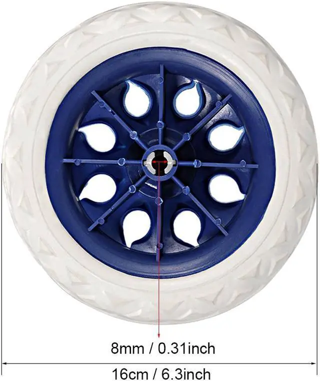 Alt view image 2 of 3 - Shopping Cart Wheels Trolley Caster Replacement 6.5 Inch Dia Blue 2pcs