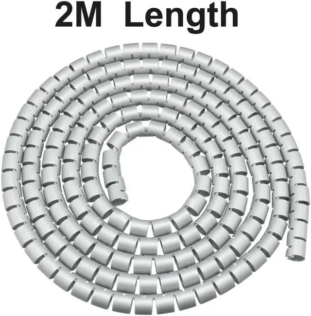 Alt view image 4 of 5 - Unique Bargains 10mm Flexible Spiral Tube Cable Wire Wrap Computer Manage Cord Gray 2M
