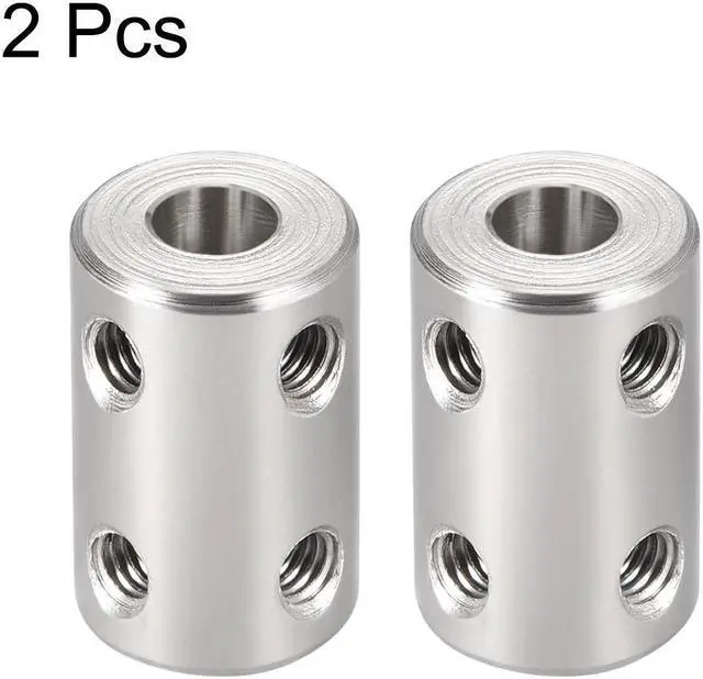 Alt view image 8 of 8 - Shaft Coupling 6mm to 6mm Bore L22xD14 Robot Motor Wheel Rigid Coupler Connector Silver Tone 2 Pcs