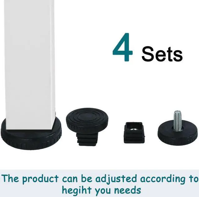 Alt view image 7 of 7 - Adjustable Leveling Feet 20 x 20mm Tube Inserts Furniture Table Glide 4 Sets