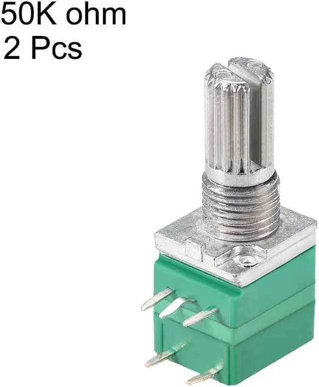 Alt view image 2 of 3 - Potentiometer With Switch B50K Ohm Variable Resistors Single Turn Rotary Carbon Film Taper RV097NS 2pcs