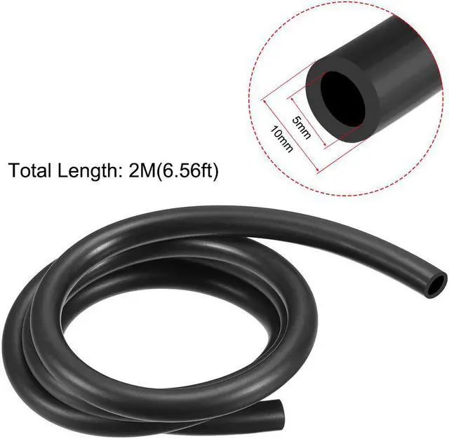 Alt view image 2 of 2 - Fuel Line Hose,NBR,5mm ID x 10mm OD,2M/6.56FT,Diesel Petrol Water Hose Engine Pipe Tubing