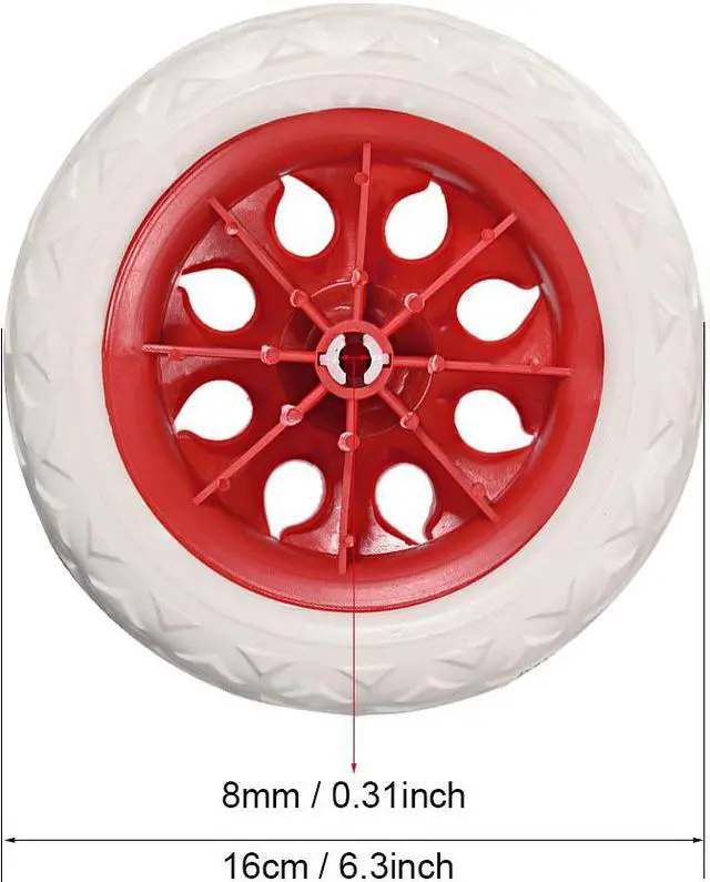Alt view image 2 of 3 - Shopping Cart Wheels Trolley Caster Replacement 6.5 Inch Dia Red 2pcs