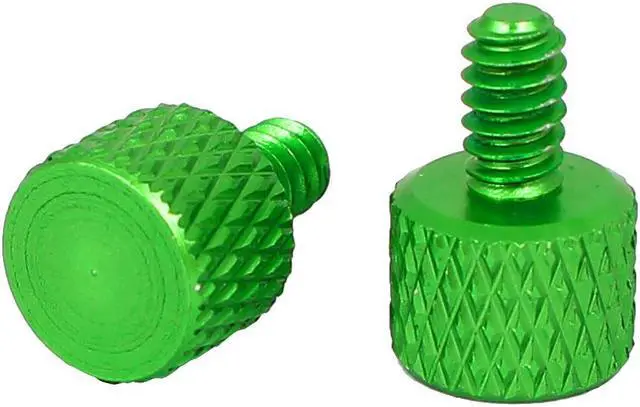 Alt view image 2 of 3 - Computer Graphics Card Flat Head Knurled Thumb Screws Green 6#-32 4pcs