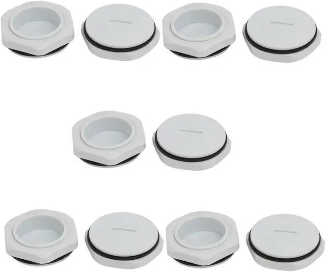Main image of Unique Bargains PG29 Nylon Male Threaded Cable Gland Screw End Cap Cover Gray 10pcs
