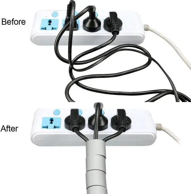 Alt view image 3 of 5 - Unique Bargains 10mm Flexible Spiral Tube Cable Wire Wrap Computer Manage Cord Gray 2M