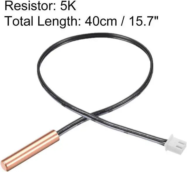 Alt view image 2 of 3 - 5 Pcs 5K NTC Thermistor Probe 15.7 Inch Copper Sensitive Temperature Temp Sensor for Air Conditioner