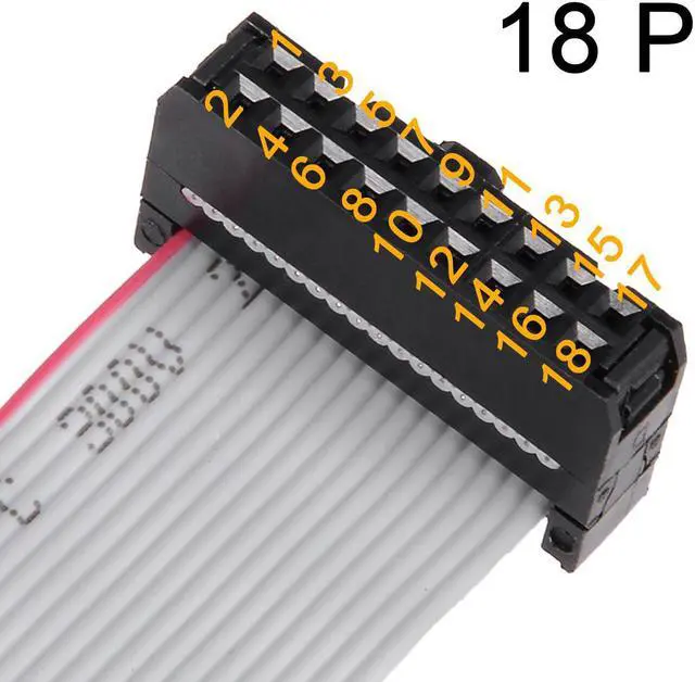 Alt view image 3 of 5 - IDC 18 Pins Connector Flat Ribbon Cable Female Connector 30cm 2.54mm Pitch,5pcs