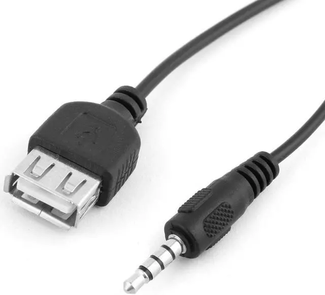 Alt view image 2 of 2 - Unique Bargains Car MP3 Player USB 2.0 Female to 3.5mm Male Audio Headphone Plug Cable Cord