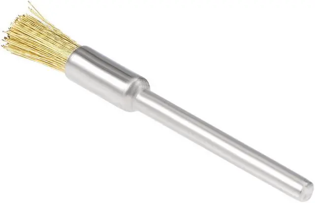 Alt view image 3 of 4 - 6mm Wire Brush Copper Plated Crimped Steel with 1/8-inch Shank 15 Pcs