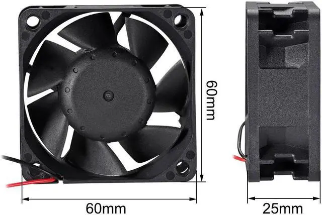 Alt view image 2 of 3 - SNOWFAN Authorized 60mm x 60mm x 25mm 12V Brushless DC Cooling Fan YY-6025H12S