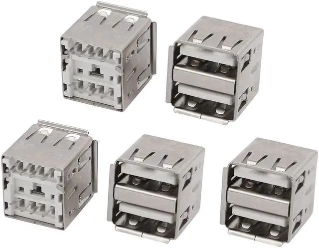 Main image of USB Female Type-A 2.0 Jack 8-Terminal 180 Degree PCB Socket Connector 5pcs