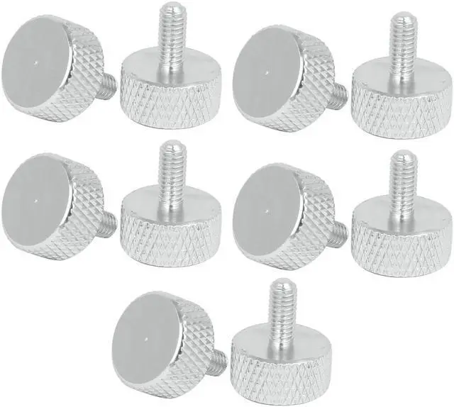 Main image of Computer Graphics Card Flat Head Knurled Thumb Screws Silver Tone M3.5x8mm 10pcs
