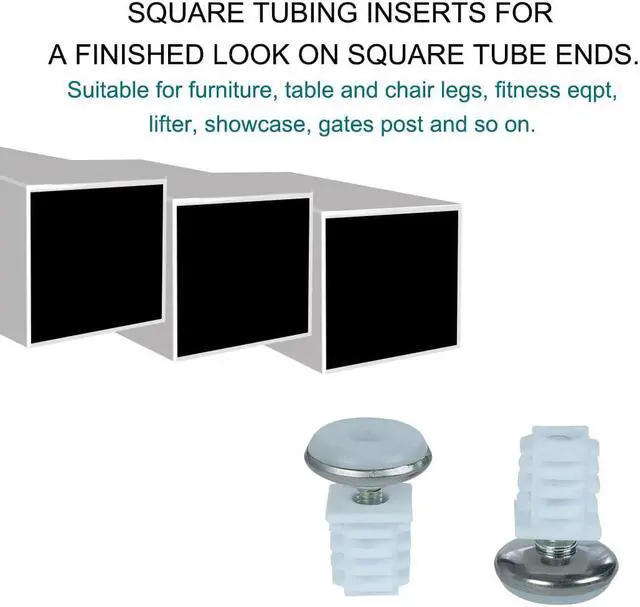 Alt view image 6 of 7 - Adjustable Leveling Feet 19 x 19mm Square Tube Inserts Furniture Glide 2 Sets