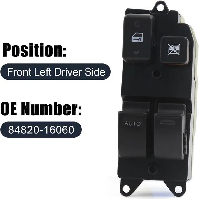 Alt view image 2 of 5 - Front Left Power Window Switch 84820-16060 for 89-00 Toyota Pickup T100 Tacoma