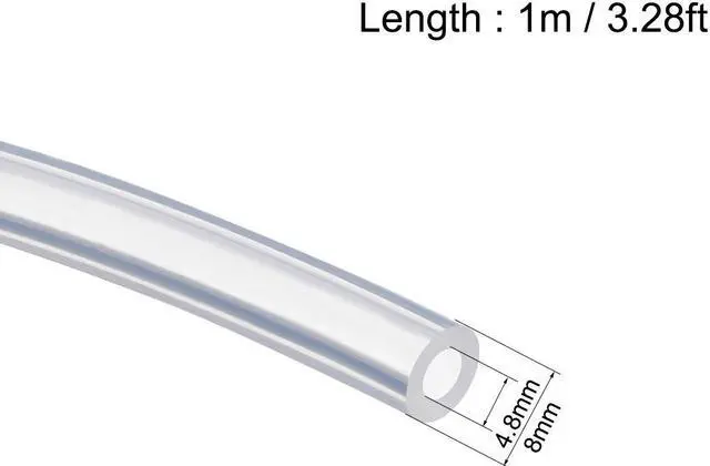 Alt view image 2 of 3 - Silicone Tubing 4.8mm ID X 8mm OD 3.28ft 1m Flexible Silicon Rubber Tube Air Hose Pipe for Pump Transfer Clear