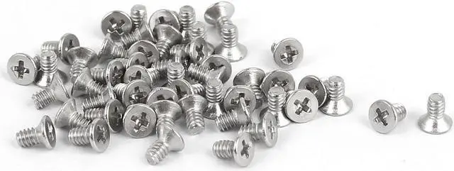 Main image of Unique Bargains 50 Pcs M1.6x3mm 316 Stainless Steel Flat Head Phillips Machine Screws Fasteners